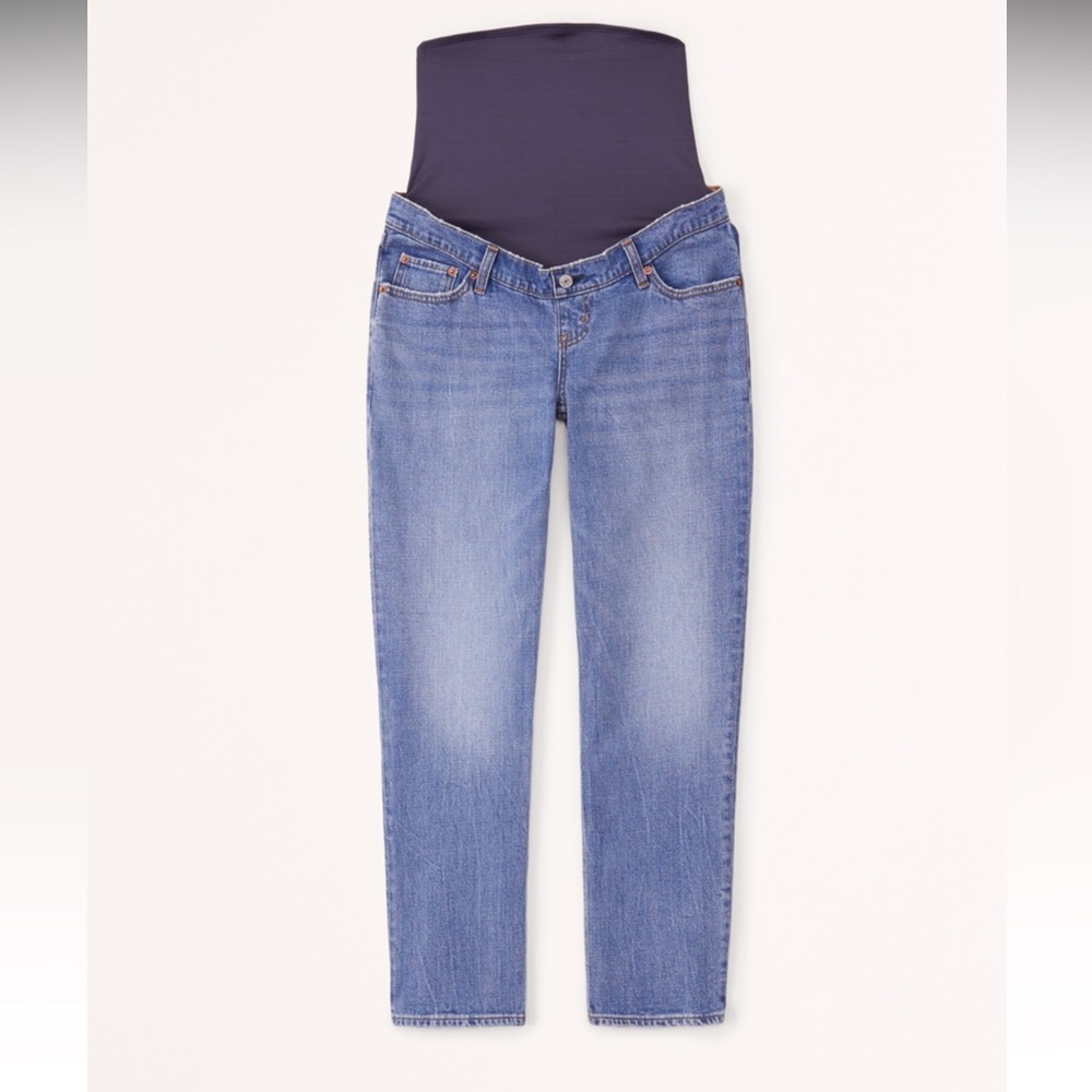 Abercrombie & Fitch Light Blue Maternity Straight Leg Jeans